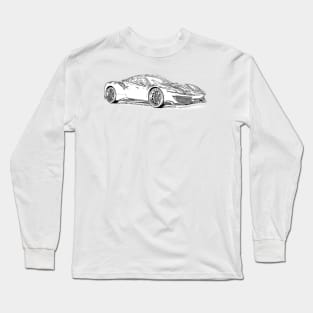 488 GTB Wireframe Long Sleeve T-Shirt